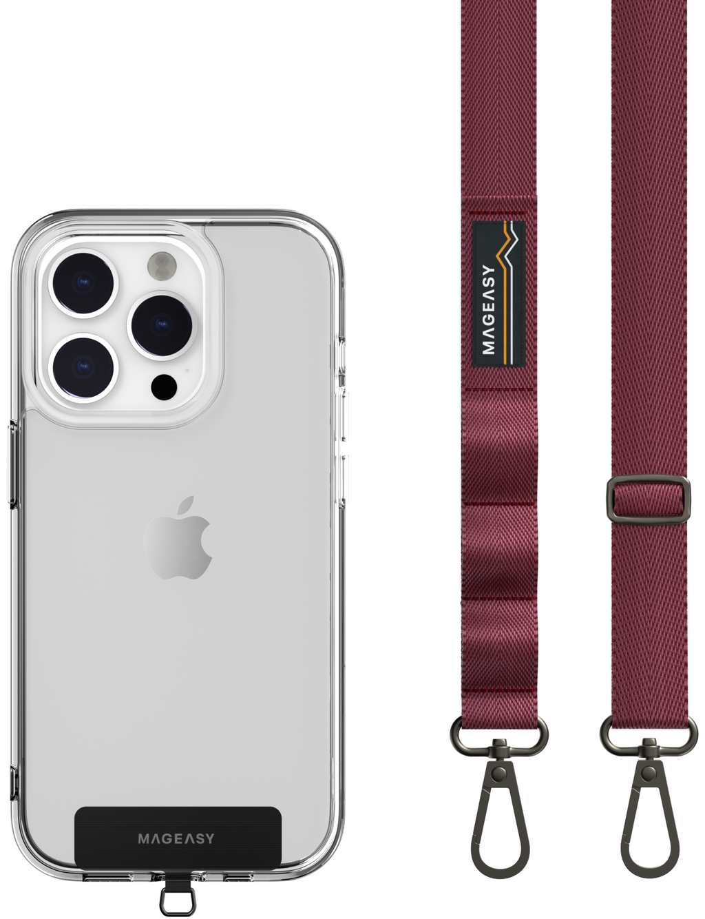 SwitchEasy MagEasy Sling Strap & Strap Card 20mm - Αποσπώμενο Λουράκι Λαιμού για Θήκες Κινητών iPhone - Burgundy (MPHIPH159BD