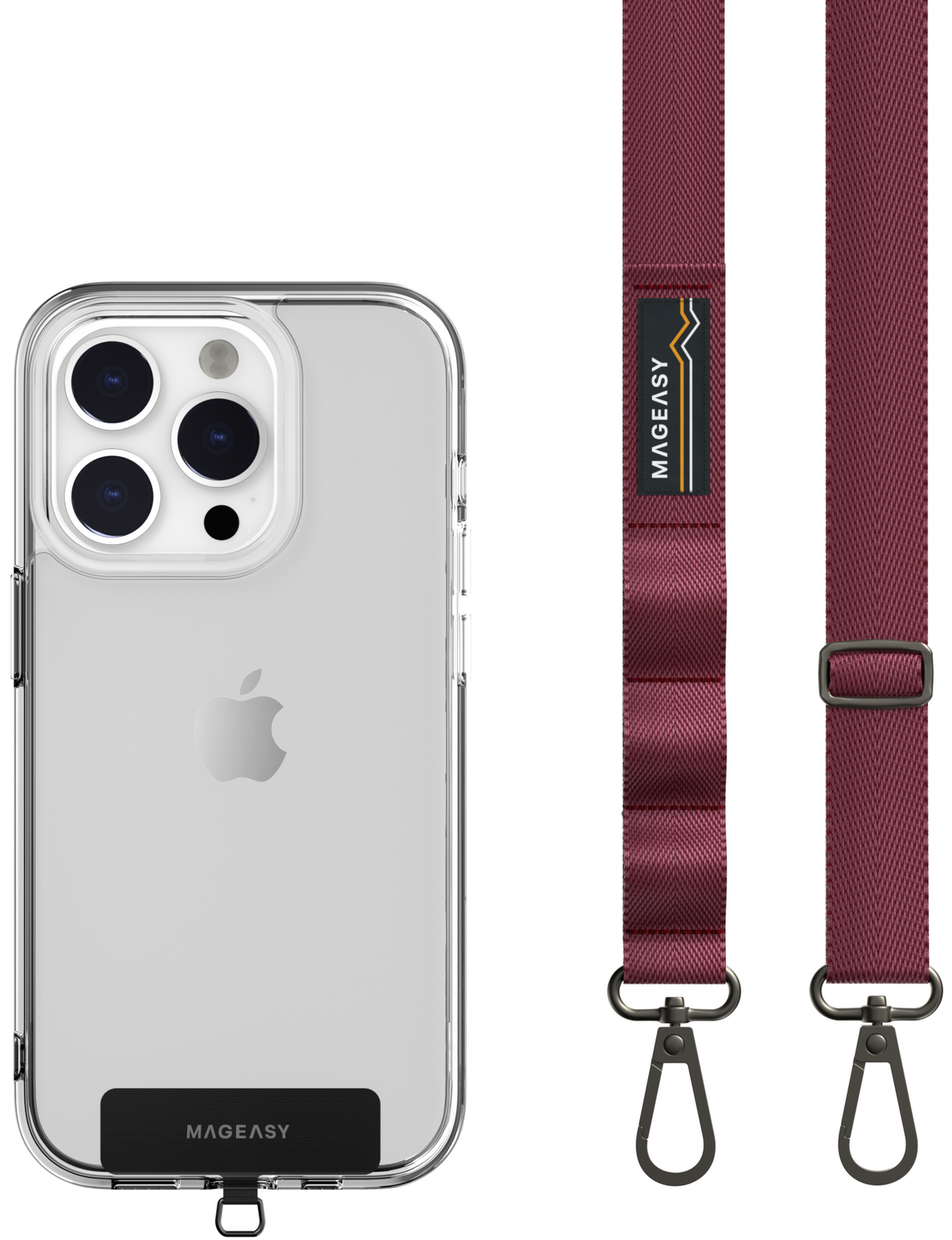 SwitchEasy MagEasy Sling Strap & Strap Card 20mm - Αποσπώμενο Λουράκι Λαιμού για Θήκες Κινητών iPhone - Burgundy (MPHIPH159BD