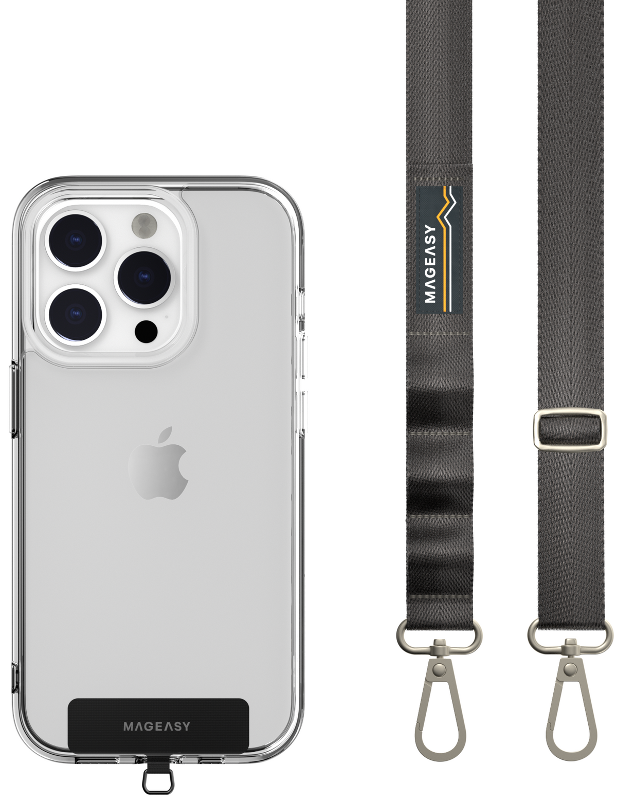 SwitchEasy MagEasy Sling Strap & Strap Card 20mm - Αποσπώμενο Λουράκι Λαιμού για Θήκες Κινητών iPhone - Concrete Gray (MPHIPH
