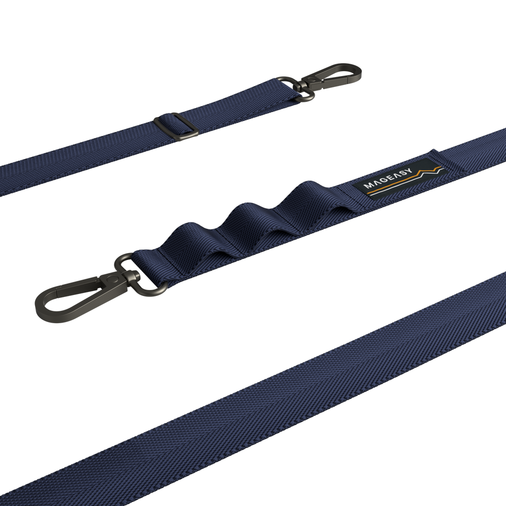 SwitchEasy MagEasy Sling Strap & Strap Card 20mm - Αποσπώμενο Λουράκι Λαιμού για Θήκες Κινητών iPhone - Midnight Blue (MPHIPH