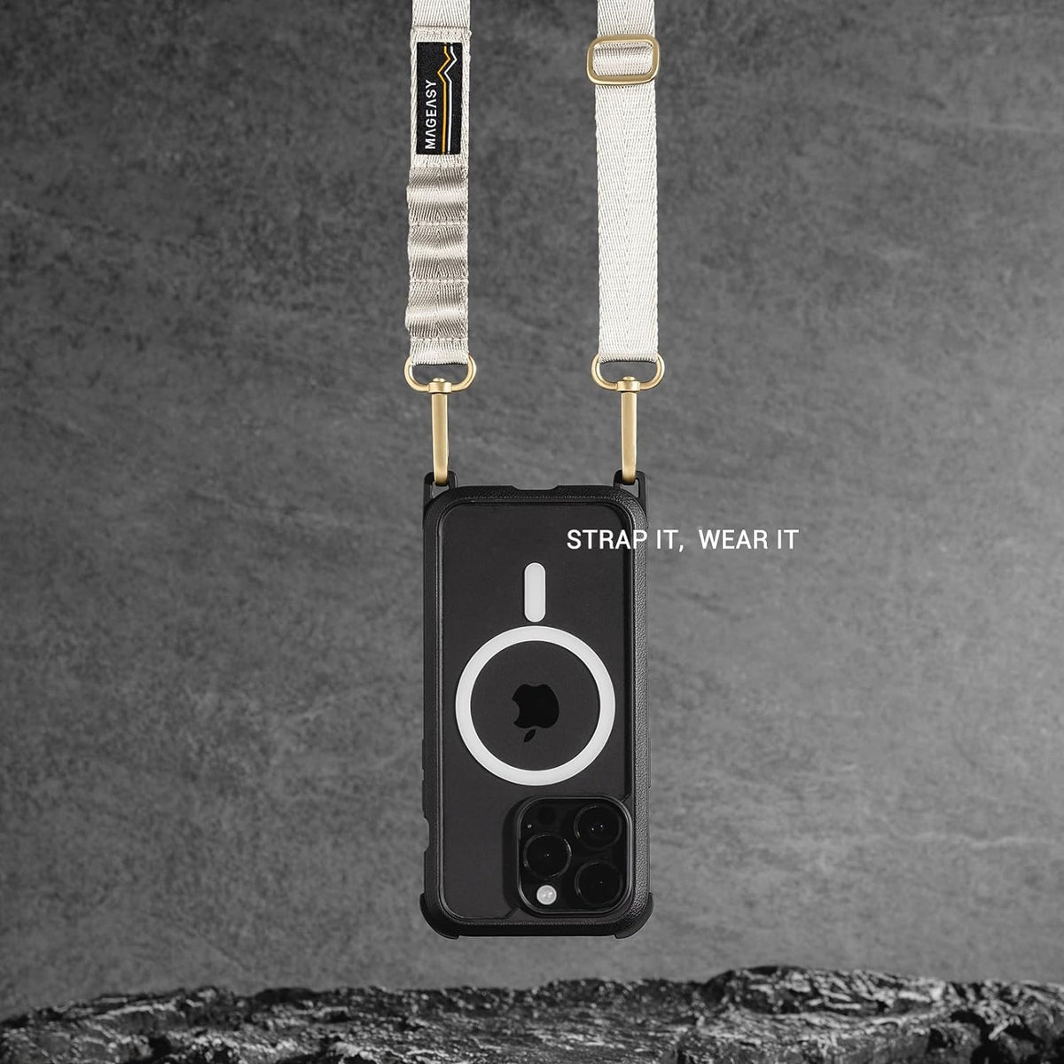 SwitchEasy MagEasy Sling Strap & Strap Card 20mm - Αποσπώμενο Λουράκι Λαιμού για Θήκες Κινητών iPhone - Starlight (MPHIPH143S