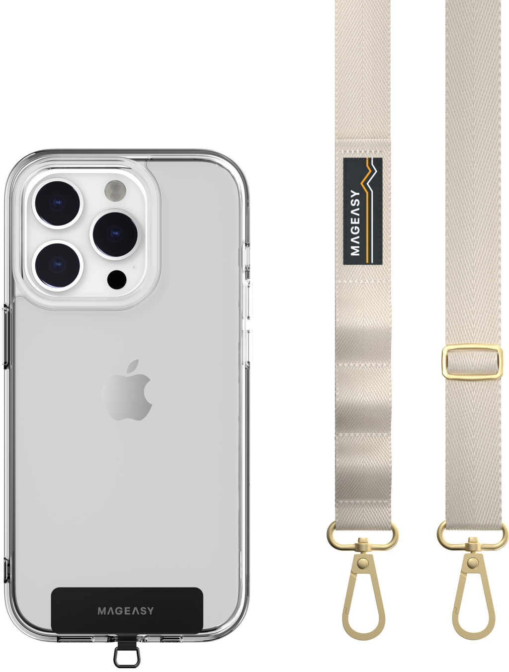 SwitchEasy MagEasy Sling Strap & Strap Card 20mm - Αποσπώμενο Λουράκι Λαιμού για Θήκες Κινητών iPhone - Starlight (MPHIPH143S