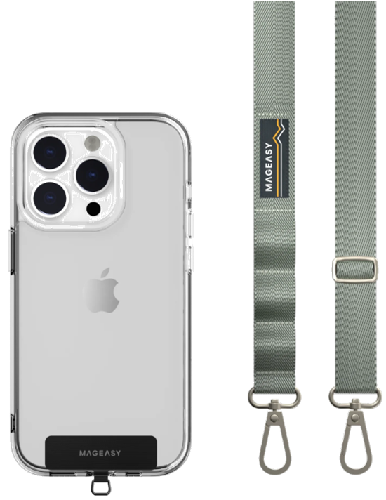 SwitchEasy MagEasy Sling Strap & Strap Card 20mm - Αποσπώμενο Λουράκι Λαιμού για Θήκες Κινητών iPhone - Misty Blue (MPHIPH143
