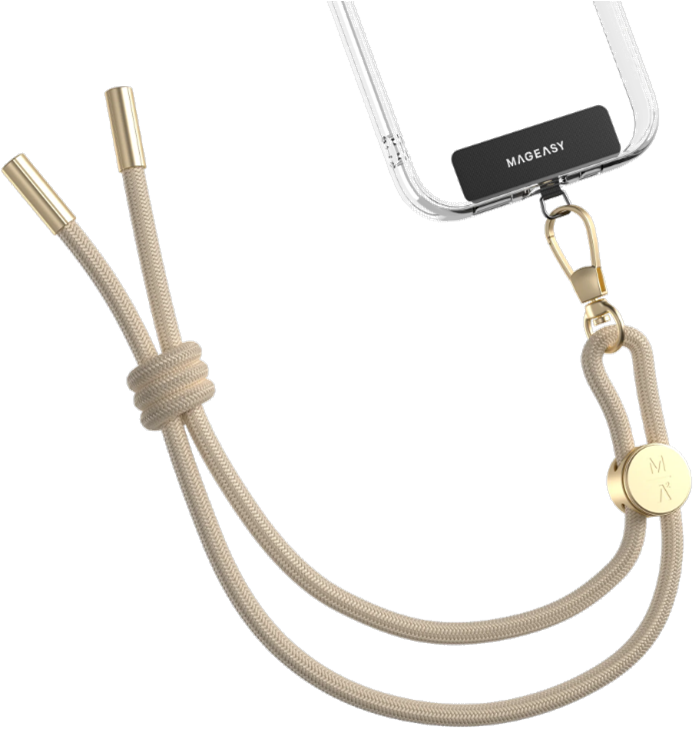 SwitchEasy MagEasy Wrist Strap & Strap Card 6.0mm - Αποσπώμενο Λουράκι Χειρός για Θήκες Κινητών iPhone - Beige (MPHIPH158BI23