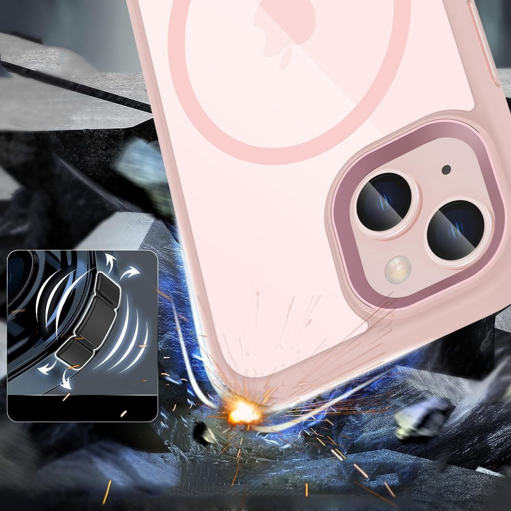 Tech-Protect MagMat - Σκληρή Διάφανη Θήκη MagSafe - Apple iPhone 15 - Pink / Clear (5906302307999)