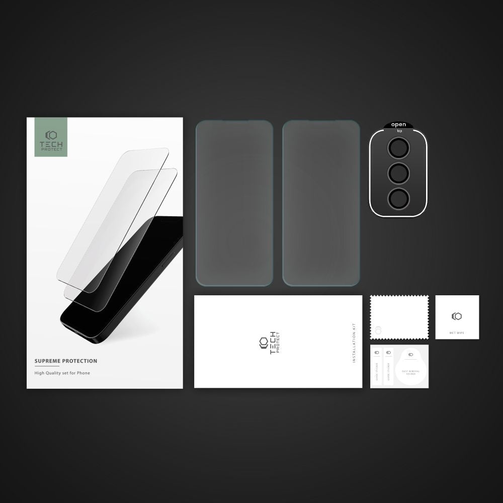 Tech-Protect Supreme Set - Σετ Tempered Glass 2 x Αντιχαρακτικά Προστατευτικά Οθόνης και 1 x Κάμερας - Samsung Galaxy S23 FE 