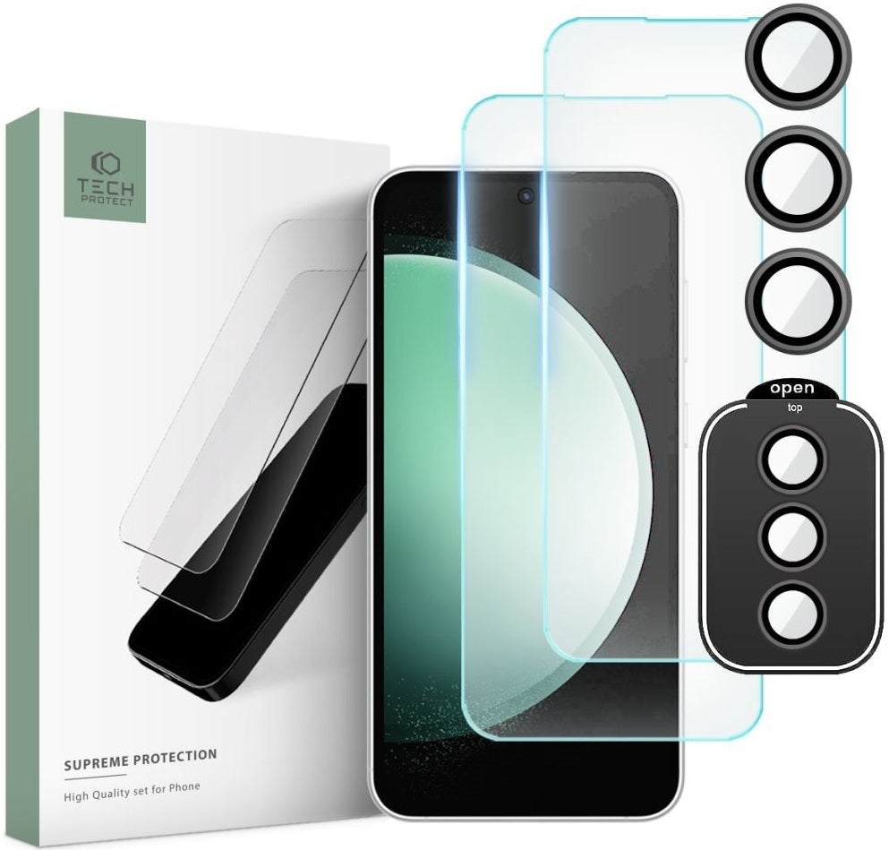 Tech-Protect Supreme Set - Σετ Tempered Glass 2 x Αντιχαρακτικά Προστατευτικά Οθόνης και 1 x Κάμερας - Samsung Galaxy S23 FE 