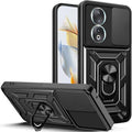 Techsuit CamShield - Ανθεκτική Θήκη με Κάλυμμα για την Κάμερα & Μεταλλικό Ring Holder - Honor 90 - Black (5949419070486)