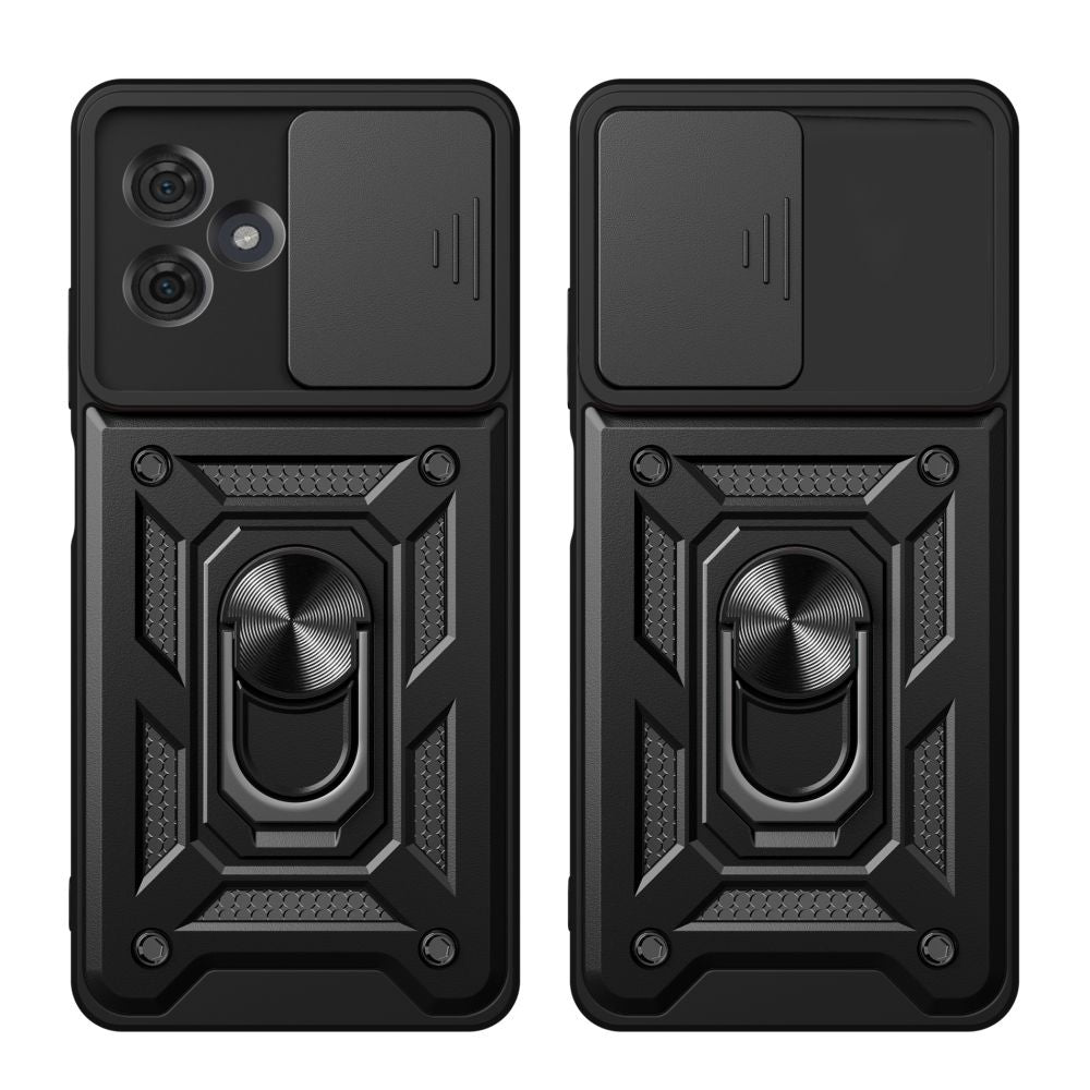 Techsuit CamShield - Ανθεκτική Θήκη με Κάλυμμα για την Κάμερα & Μεταλλικό Ring Holder - Motorola Moto G54 - Black (5949419070