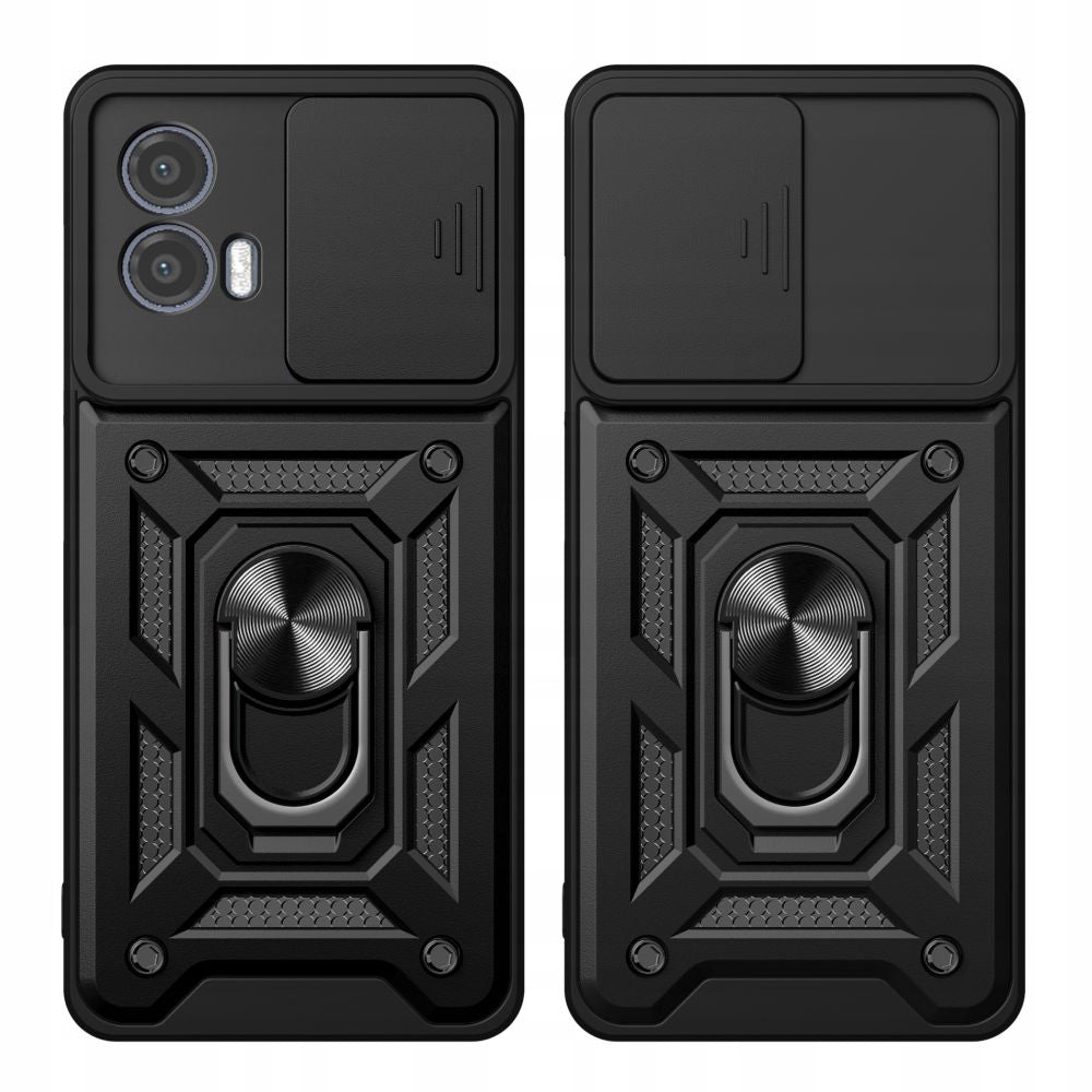 Techsuit CamShield - Ανθεκτική Θήκη με Κάλυμμα για την Κάμερα & Μεταλλικό Ring Holder - Motorola Moto G73 - Black (5949419070