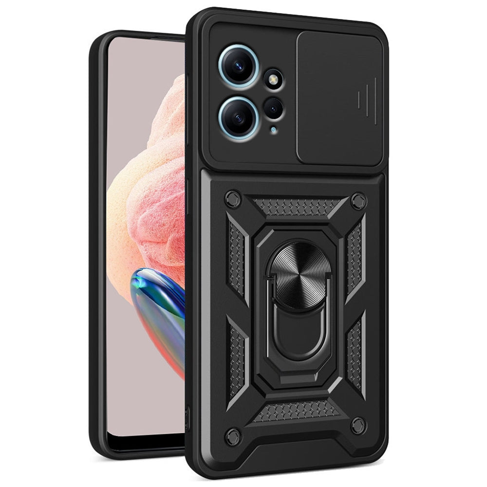 Techsuit CamShield - Ανθεκτική Θήκη με Κάλυμμα για την Κάμερα & Μεταλλικό Ring Holder - Xiaomi Redmi Note 12 4G - Black (5949