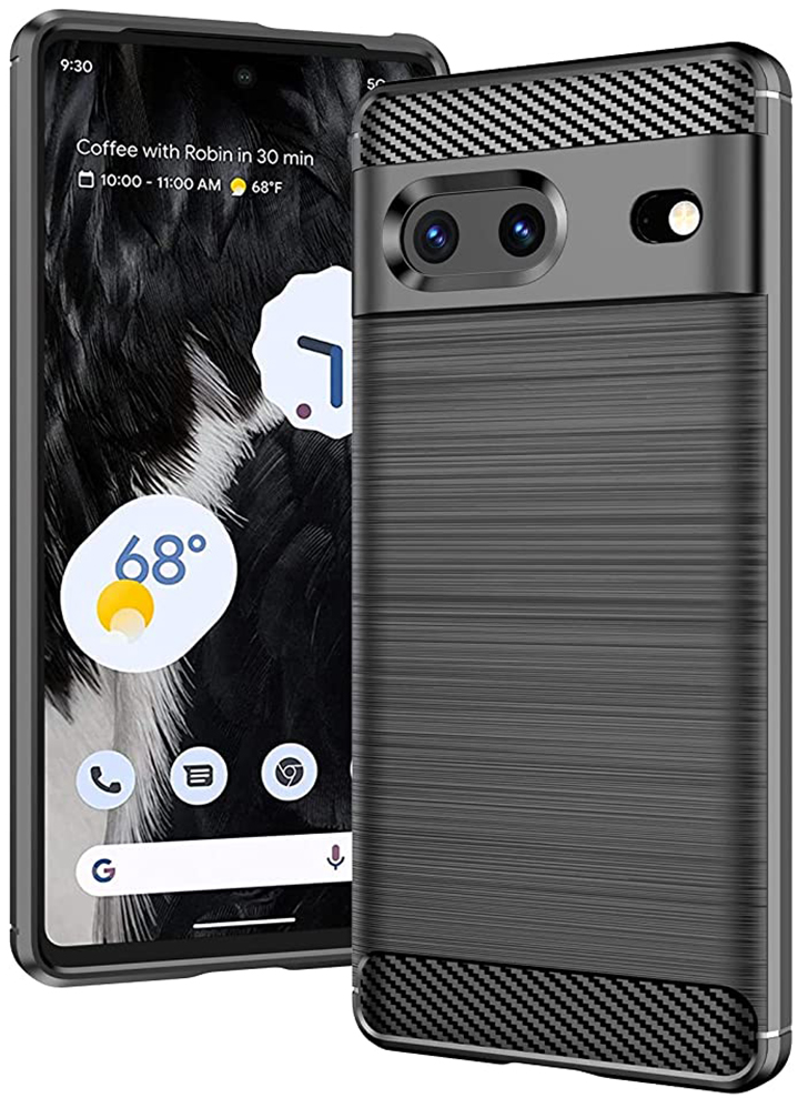 Techsuit Carbon Silicone - Θήκη Σιλικόνης Google Pixel 7 - Black (5949419018570)