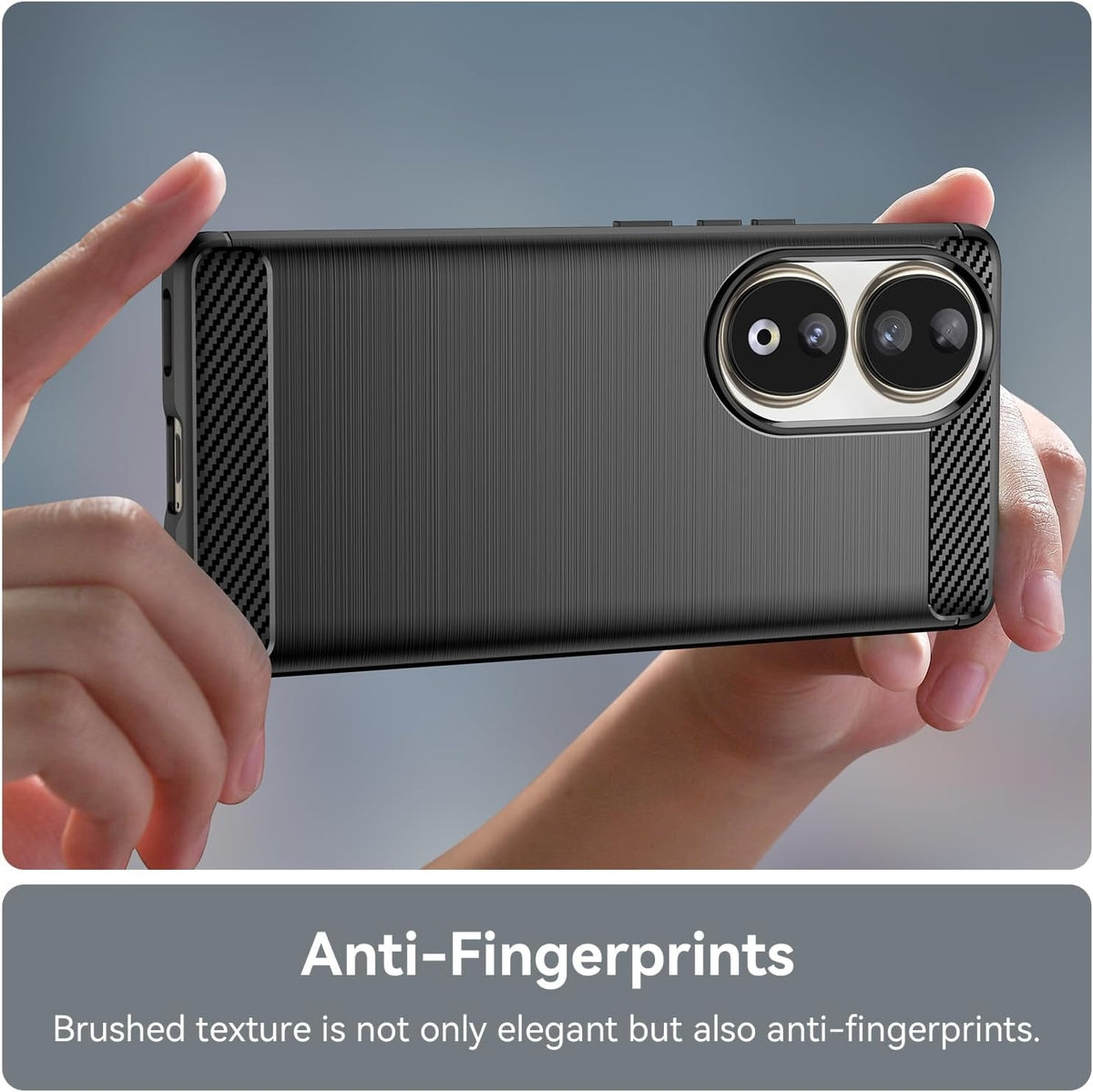 Techsuit Carbon Silicone - Θήκη Σιλικόνης Honor 90 / 80 - Black (5949419063938)