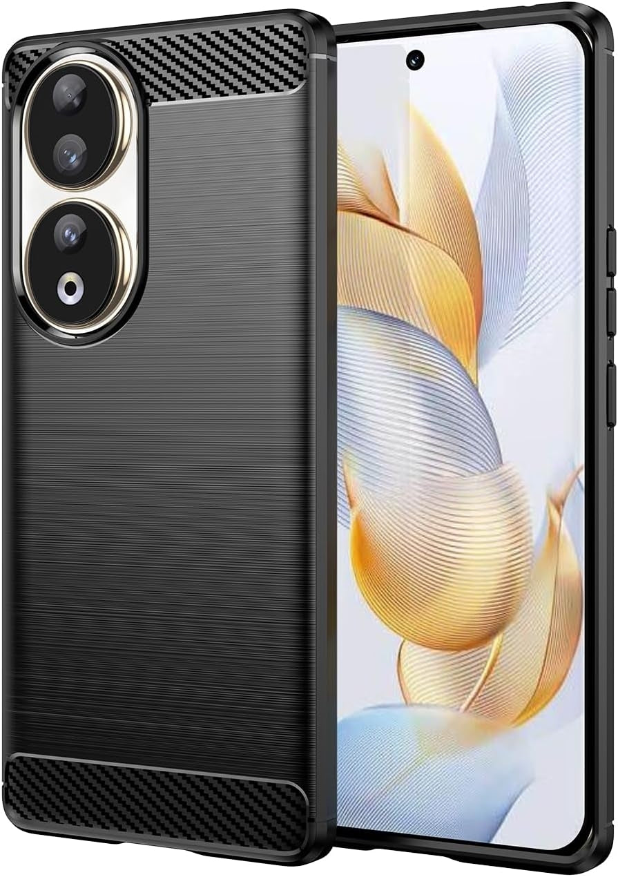 Techsuit Carbon Silicone - Θήκη Σιλικόνης Honor 90 / 80 - Black (5949419063938)