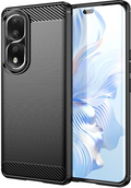 Techsuit Carbon Silicone - Θήκη Σιλικόνης Honor 90 Pro / 80 Pro - Black (5949419063921)