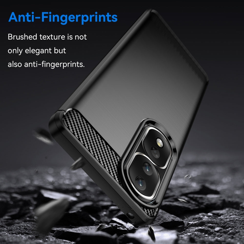 Techsuit Carbon Silicone - Θήκη Σιλικόνης Honor 90 Pro / 80 Pro - Black (5949419063921)