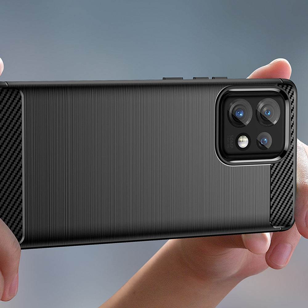 Techsuit Carbon Silicone - Θήκη Σιλικόνης Motorola Edge 40 Pro / Edge Plus 2023 - Black (5949419063945)