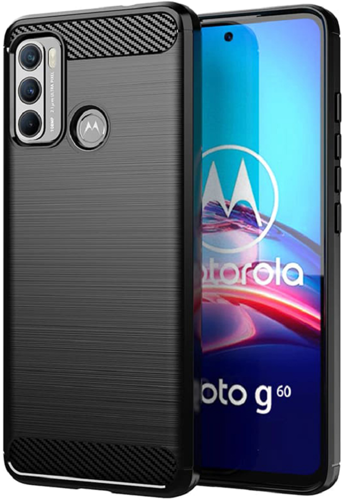 Techsuit Carbon Silicone - Θήκη Σιλικόνης Motorola Moto G60 - Black (5949419031401)
