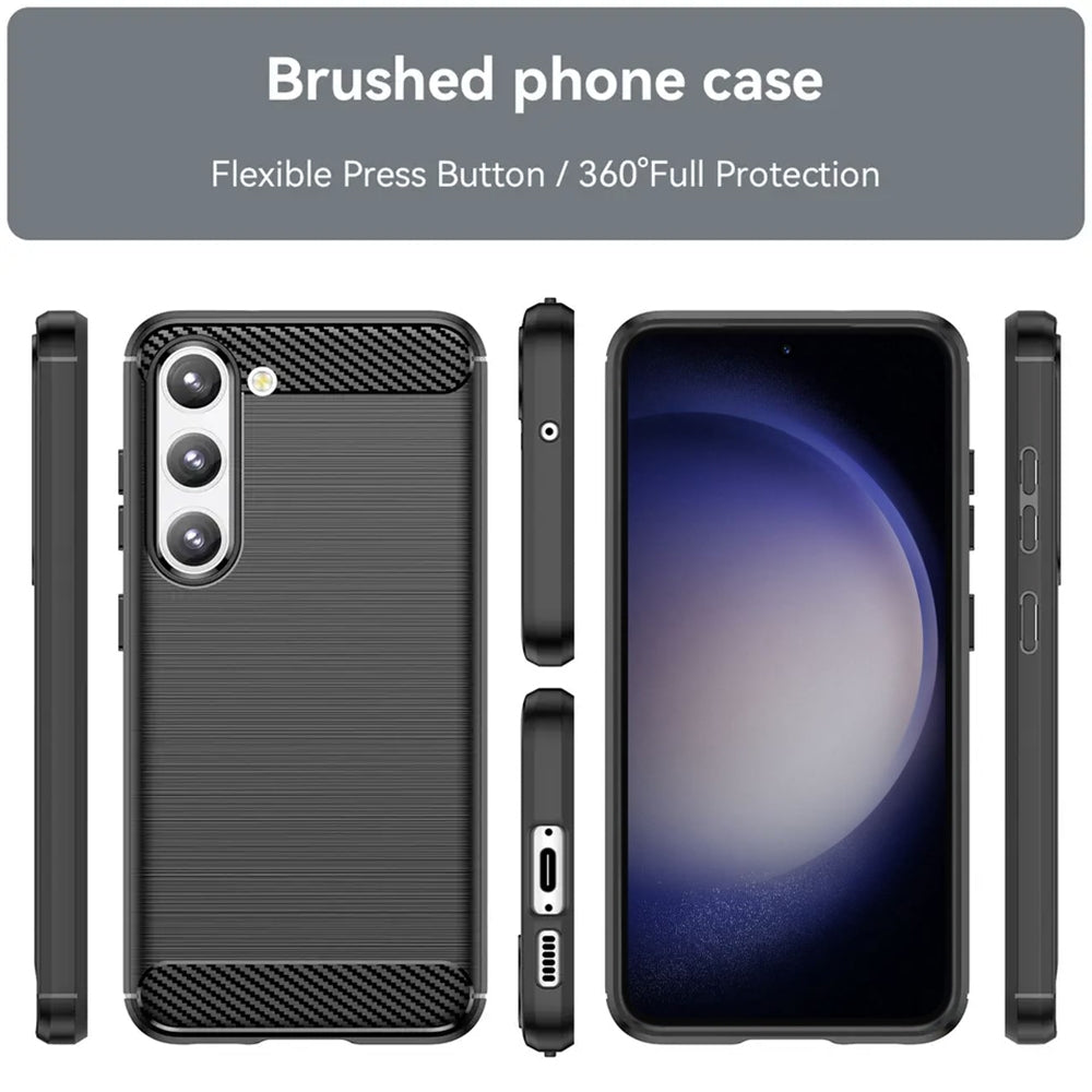 Techsuit Carbon Silicone - Θήκη Σιλικόνης Samsung Galaxy S23 - Black (5949419012677)