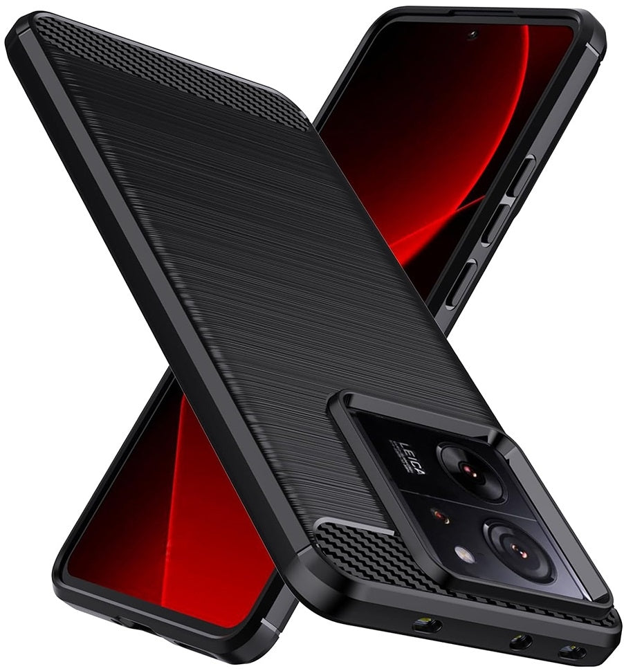 Techsuit Carbon Silicone - Θήκη Σιλικόνης Xiaomi 13T / 13T Pro - Black (5949419069053)