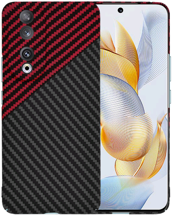 Techsuit Carbonite FiberShell - Σκληρή Θήκη Honor 90 - Red Vortex (5949419212978)