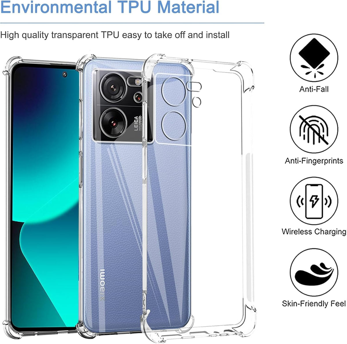 Techsuit Shockproof Clear Silicone - Διάφανη Θήκη Σιλικόνης - Xiaomi 13T / 13T Pro - Clear (5949419083356)