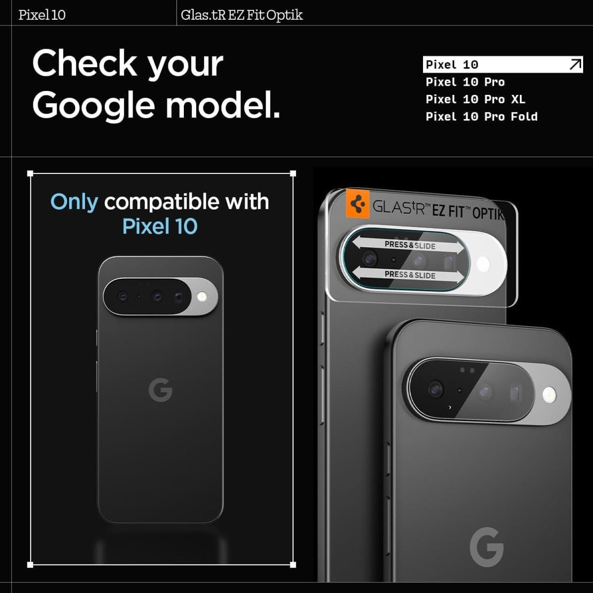 Tempered Glass Google Pixel 10 Spigen GLAS.tR EZ Fit OPTIK Αντιχαρακτικό Γυαλί Προστασίας για Φακό Κάμερας 2 Τεμάχια - Crysta