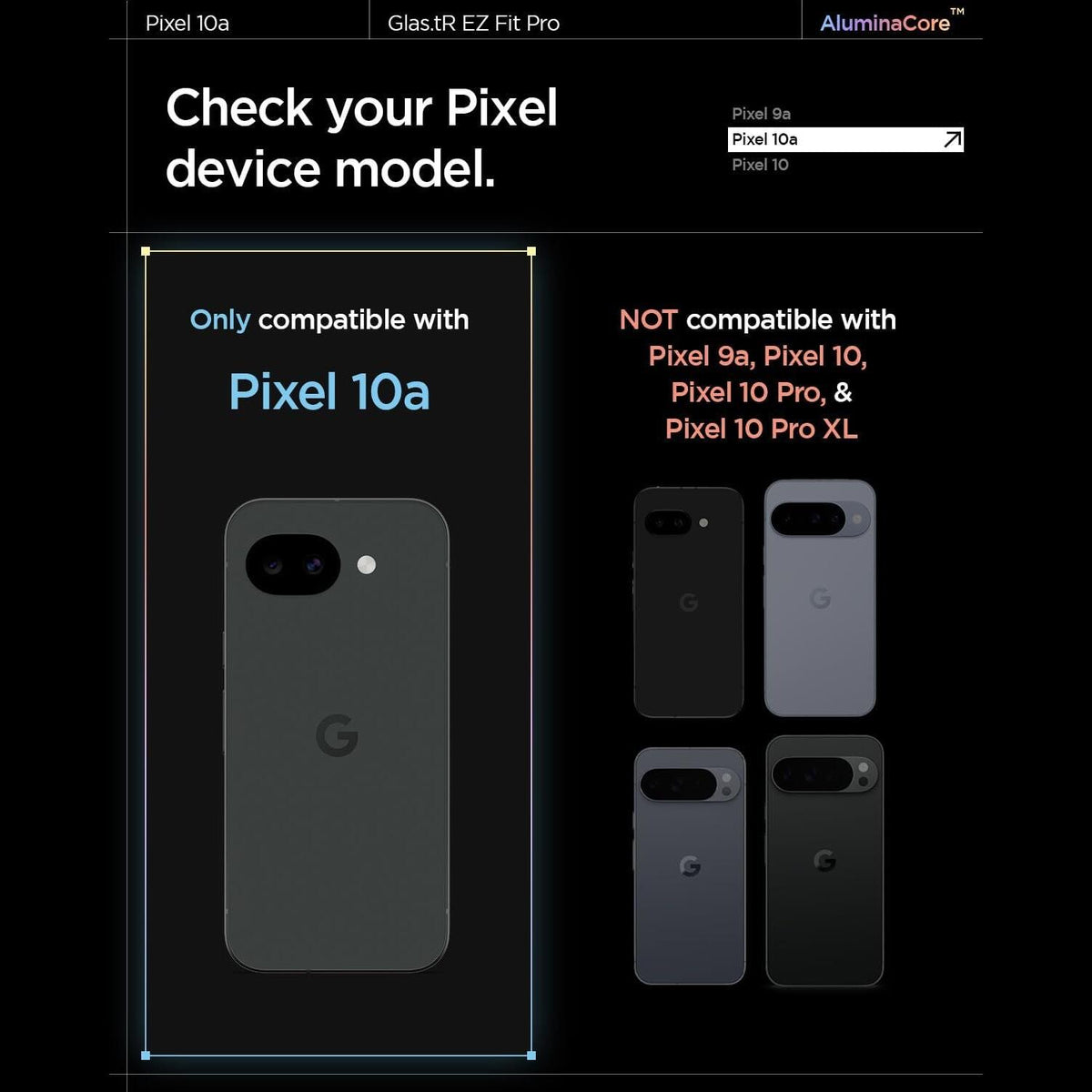 Tempered Glass Google Pixel 10a Spigen GLAS.tR EZ Fit Pro AluminaCore 10H+ Ανθεκτικό Αντιχαρακτικό Γυαλί Προστασίας Οθόνης 2 