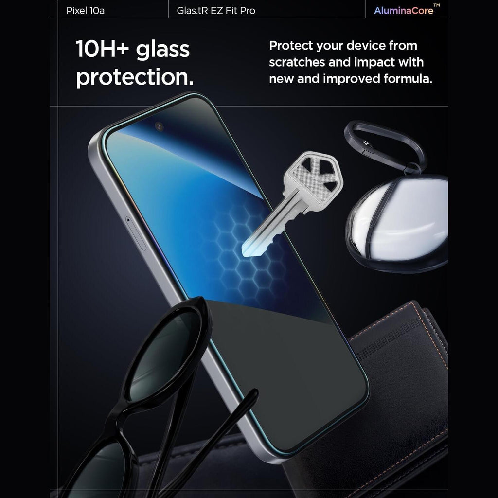 Tempered Glass Google Pixel 10a Spigen GLAS.tR EZ Fit Pro AluminaCore 10H+ Ανθεκτικό Αντιχαρακτικό Γυαλί Προστασίας Οθόνης 2 