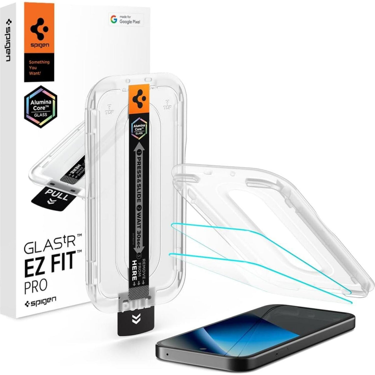 Tempered Glass Google Pixel 10a Spigen GLAS.tR EZ Fit Pro AluminaCore 10H+ Ανθεκτικό Αντιχαρακτικό Γυαλί Προστασίας Οθόνης 2 