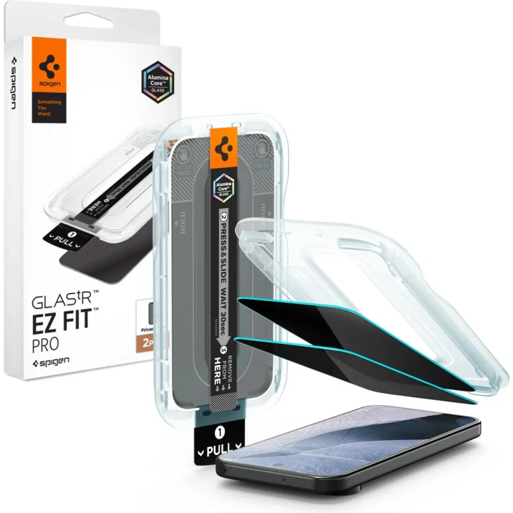 Tempered Glass Google Pixel 11 Pro / 10 Pro / 9 / 9 Pro Spigen GLAS.tR EZ Fit Pro Privacy AluminaCore 10H+ Ανθεκτικό Αντιχαρα
