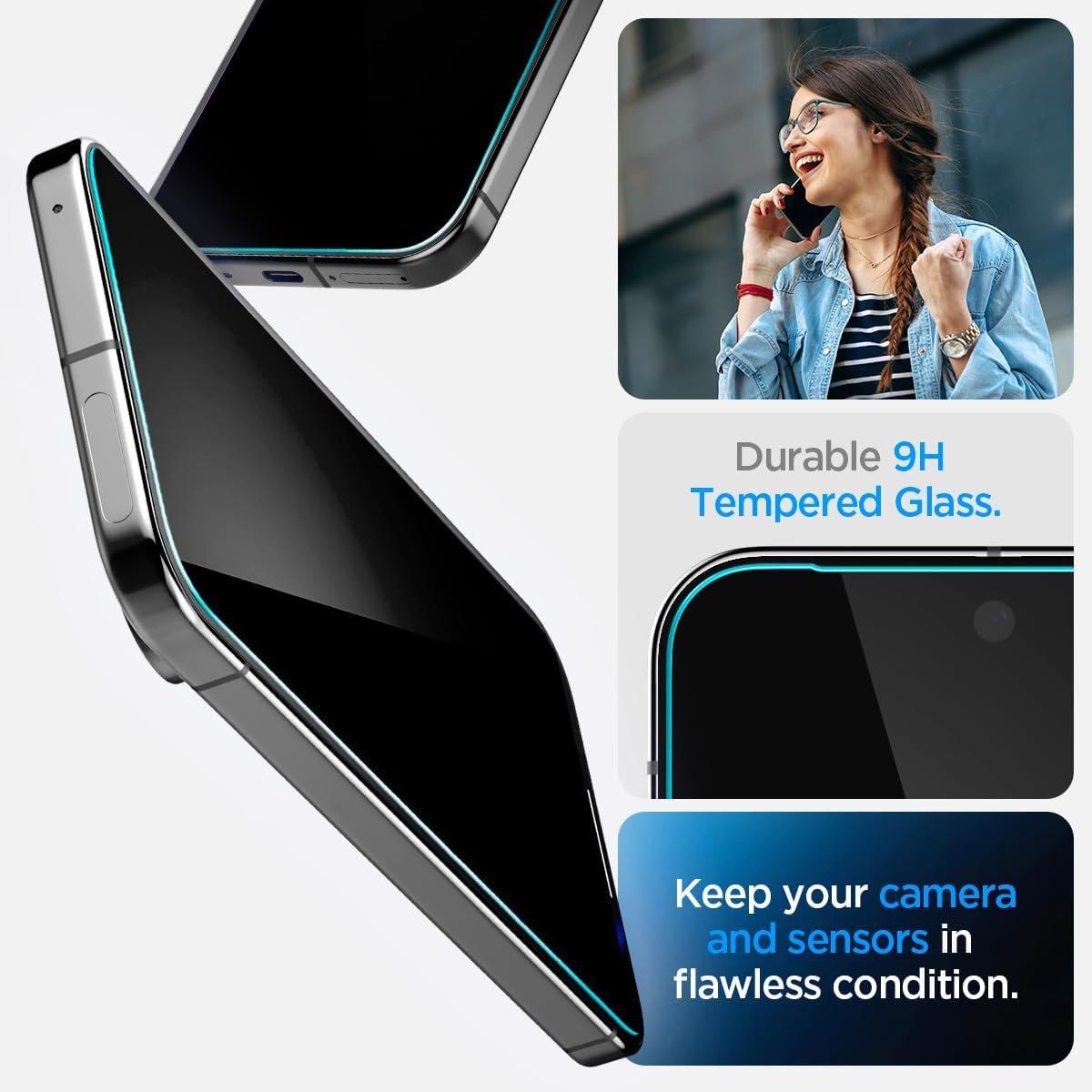 Tempered Glass Google Pixel 10 / 10 Pro / 9 / 9 Pro Spigen GLAS.tR EZ Fit Privacy Αντιχαρακτικό Γυαλί Προστασίας Απορρήτου Οθ