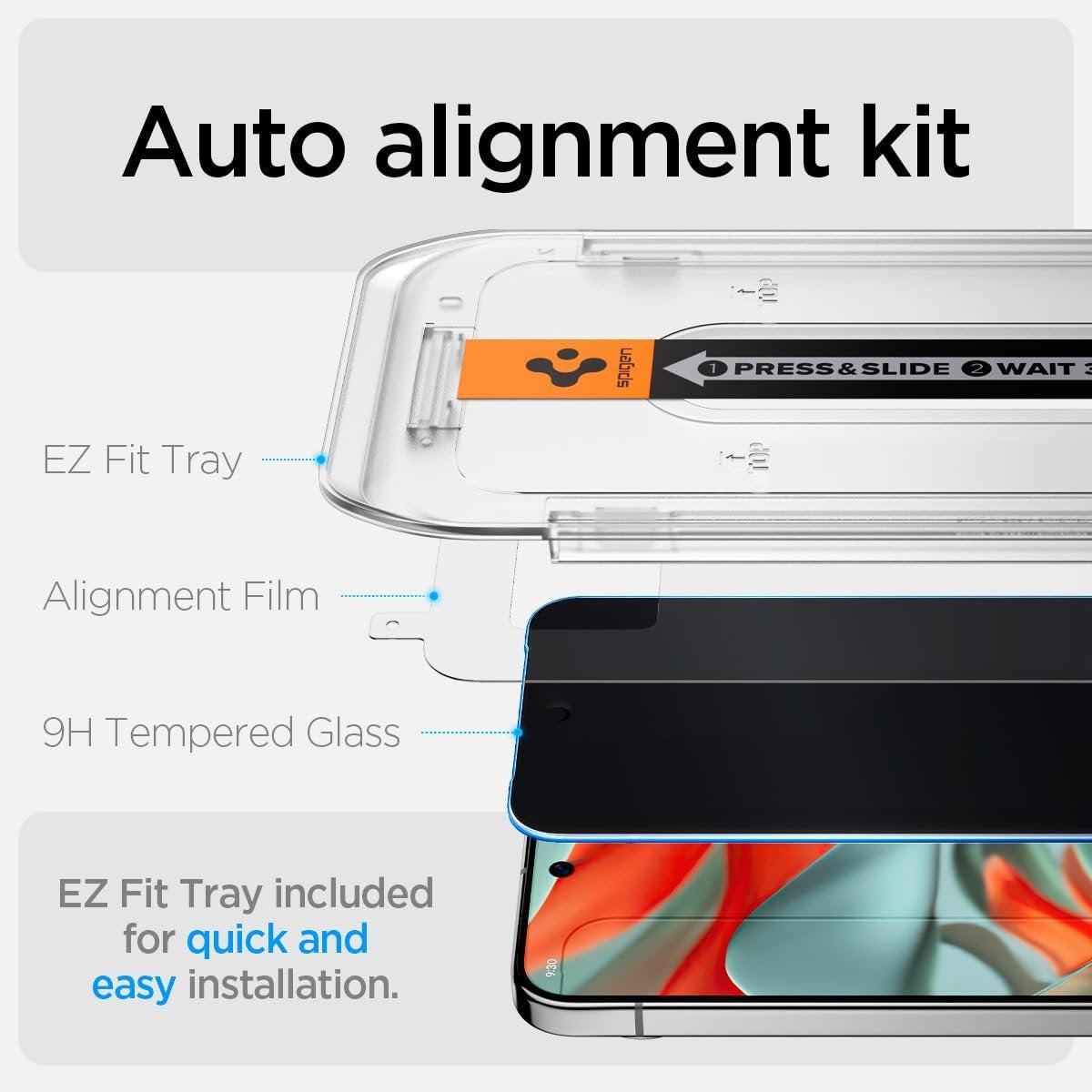 Tempered Glass Google Pixel 10 Pro XL / 9 Pro XL Spigen GLAS.tR EZ Fit Privacy Αντιχαρακτικό Γυαλί Προστασίας Απορρήτου Οθόνη