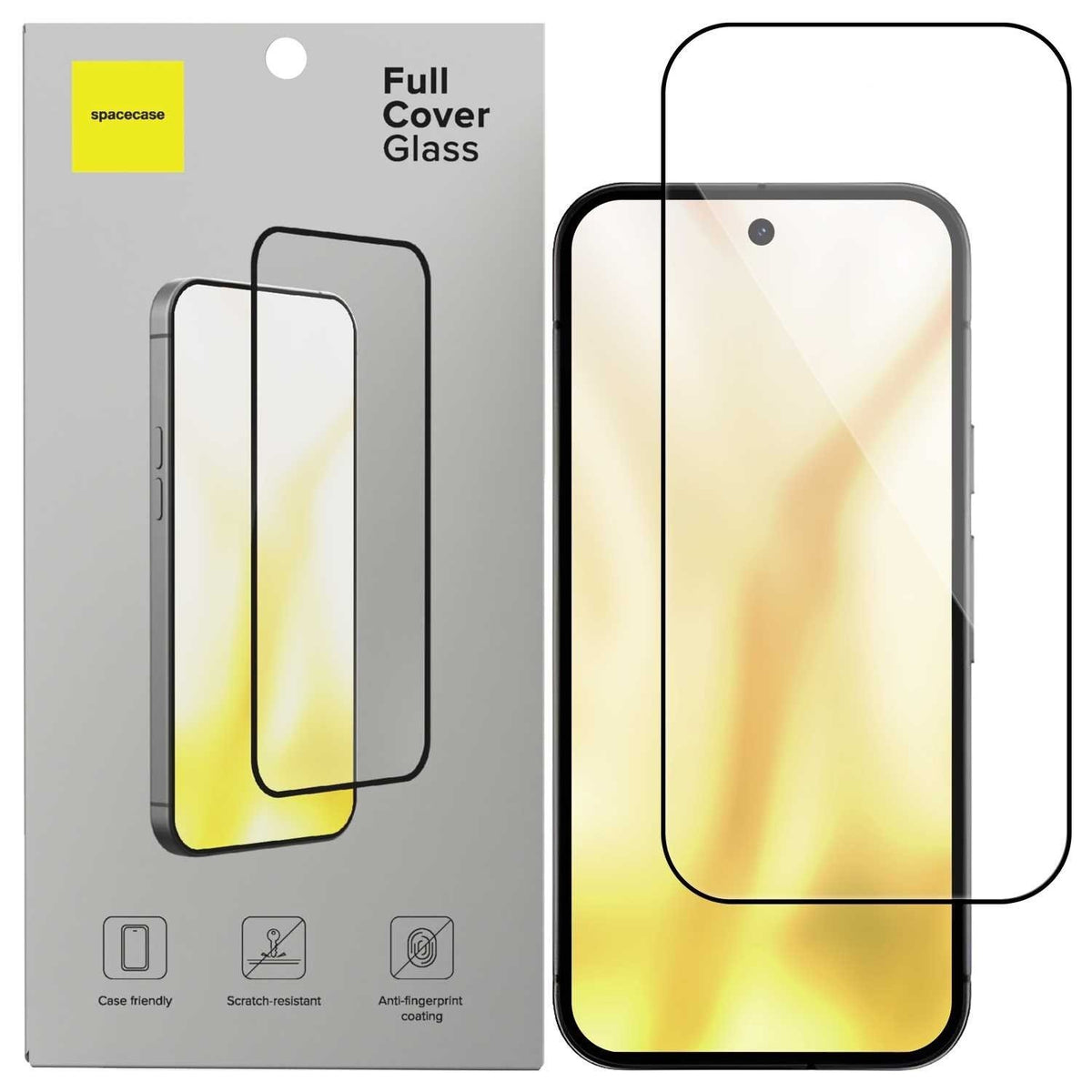 Tempered Glass Google Pixel 9a Spacecase Full Cover Glass Full Face Αντιχαρακτικό Γυαλί Προστασίας Οθόνης - Black (5905719118