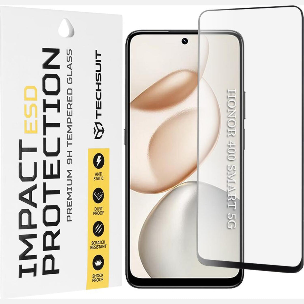 Tempered Glass Honor 400 Smart 5G/400 Smart 4G/200 Smart/90 Smart/X7d 4G/X7b 4G/X7b 5G/X7c Techsuit ESD Glass Full Face Αντιχ