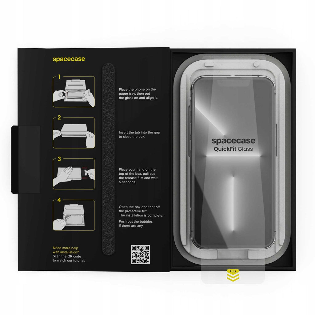 Tempered Glass iPhone 14 / 13 / 13 Pro Spacecase QuickFit Glass Αντιχαρακτικό Γυαλί Προστασίας Οθόνης με Απλικατέρ QuickFit 2