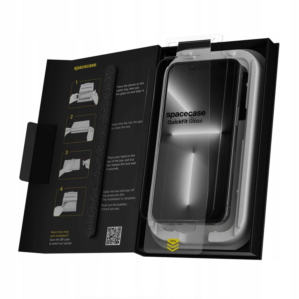 Tempered Glass iPhone 14 / 13 / 13 Pro Spacecase QuickFit Glass Αντιχαρακτικό Γυαλί Προστασίας Οθόνης με Απλικατέρ QuickFit 2