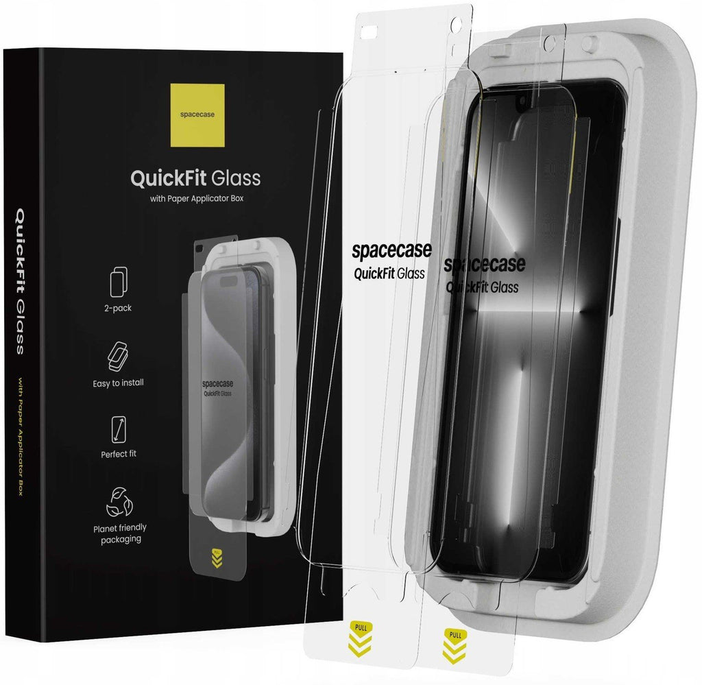 Tempered Glass iPhone 14 / 13 / 13 Pro Spacecase QuickFit Glass Αντιχαρακτικό Γυαλί Προστασίας Οθόνης με Απλικατέρ QuickFit 2