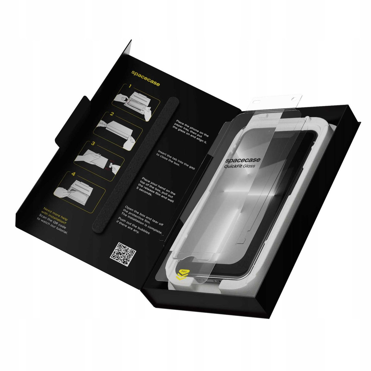 Tempered Glass iPhone 14 Plus / 13 Pro Max Spacecase QuickFit Glass Αντιχαρακτικό Γυαλί Προστασίας Οθόνης με Απλικατέρ QuickF