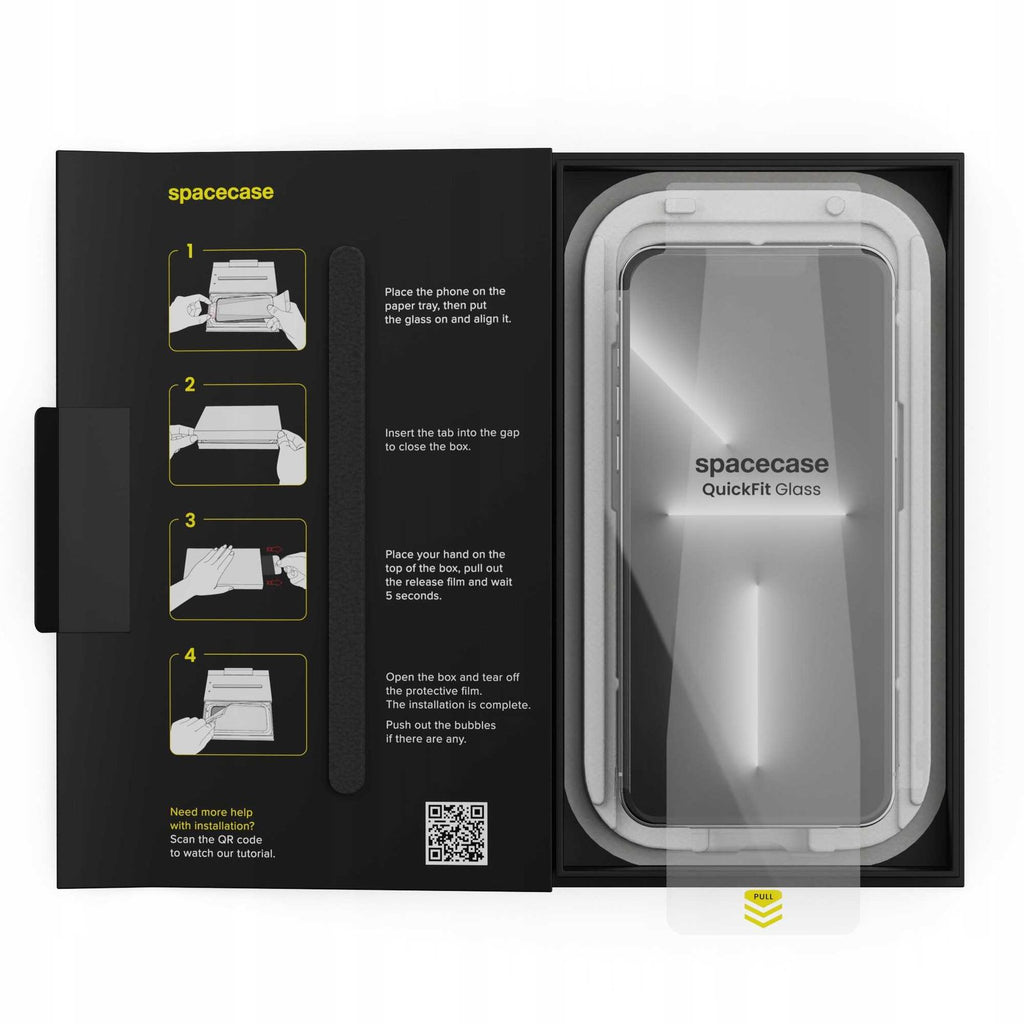Tempered Glass iPhone 14 Plus / 13 Pro Max Spacecase QuickFit Glass Αντιχαρακτικό Γυαλί Προστασίας Οθόνης με Απλικατέρ QuickF