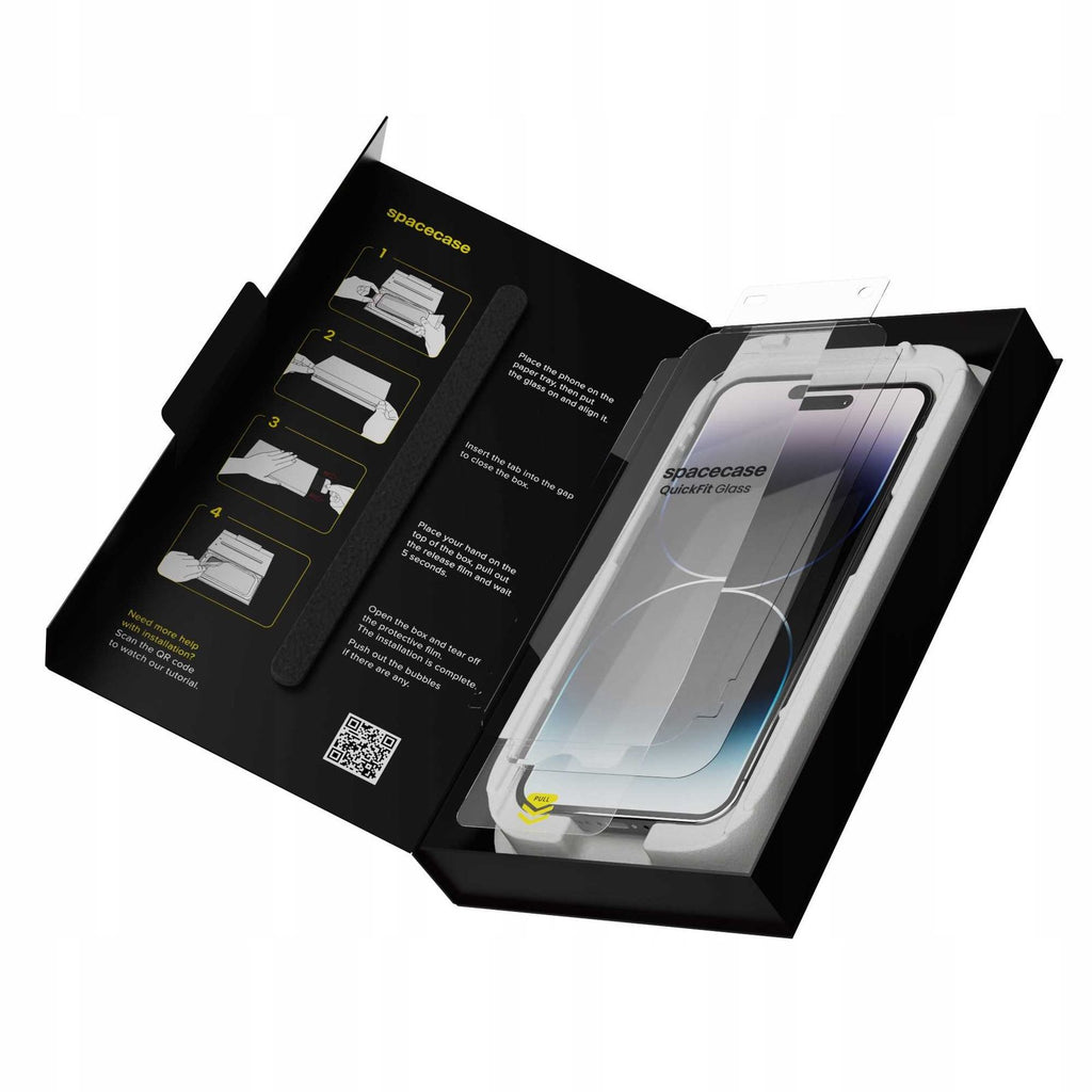 Tempered Glass iPhone 14 Pro Max Spacecase QuickFit Glass Αντιχαρακτικό Γυαλί Προστασίας Οθόνης με Απλικατέρ QuickFit 2 Τεμάχ