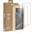 Tempered Glass iPhone 15 Pro Max Nekit Pure Premium Ανθεκτικό 9Η+ Full Face Αντιχαρακτικό Γυαλί Προστασίας Οθόνης με Απλικατέ