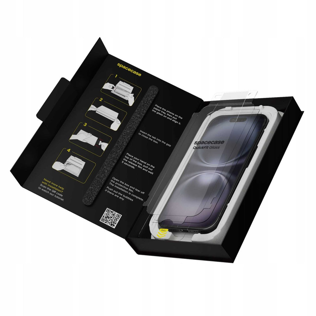 Tempered Glass iPhone 16 / 15 Spacecase QuickFit Glass Αντιχαρακτικό Γυαλί Προστασίας Οθόνης με Απλικατέρ QuickFit 2 Τεμάχια 