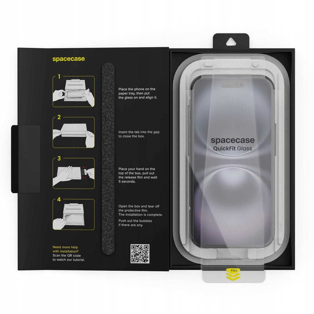 Tempered Glass iPhone 16 / 15 Spacecase QuickFit Glass Αντιχαρακτικό Γυαλί Προστασίας Οθόνης με Απλικατέρ QuickFit 2 Τεμάχια 