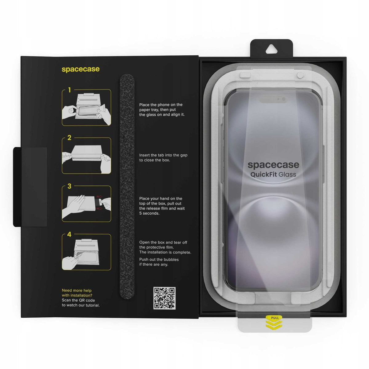 Tempered Glass iPhone 16 / 15 Spacecase QuickFit Glass Αντιχαρακτικό Γυαλί Προστασίας Οθόνης με Απλικατέρ QuickFit 2 Τεμάχια 