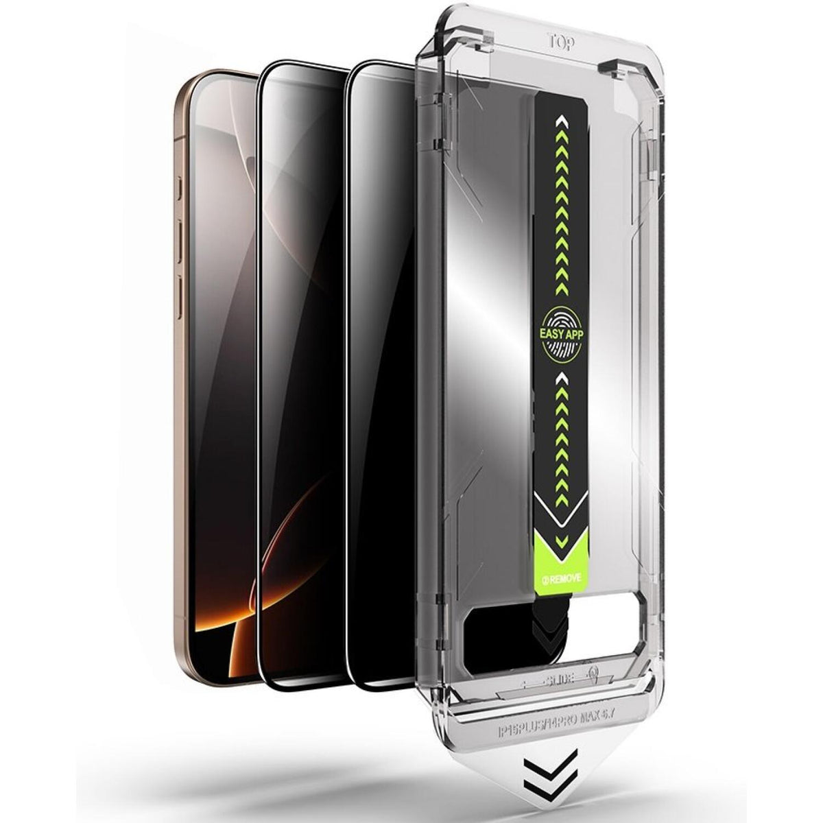 Tempered Glass iPhone 16 Plus / 15 Plus Techsuit Privacy TitanGlass Full Cover Full Face Αντιχαρακτικό Γυαλί Προστασίας Απορρ