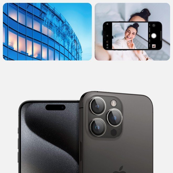 Tempered Glass iPhone 16 Pro / 16 Pro Max Spacecase QuickFit Camera Glass Αντιχαρακτικό Γυαλί Προστασίας για Φακό Κάμερας 2 Τ
