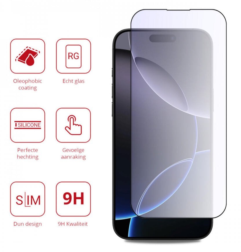 Tempered Glass iPhone 16 Pro Max Rosso Anti-Blue Light FullFace Αντιχαρακτικό Γυαλί Προστασίας Οθόνης - Black (8719246461019)