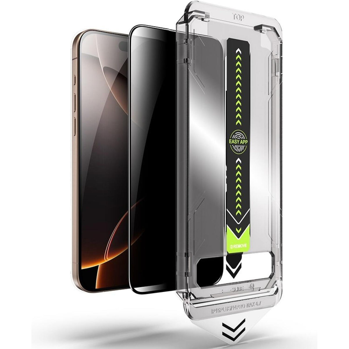 Tempered Glass iPhone 16 Pro Max Techsuit Privacy TitanGlass Full Cover Full Face Αντιχαρακτικό Γυαλί Προστασίας Απορρήτου Οθ