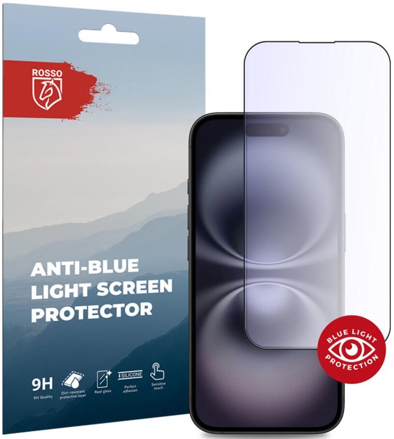 Tempered Glass iPhone 16 Rosso Anti-Blue Light FullFace Αντιχαρακτικό Γυαλί Προστασίας Οθόνης - Black (8719246460982)